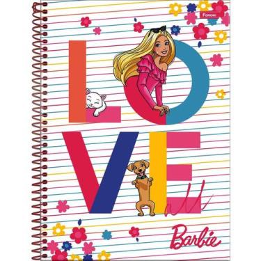 Imagem de Caderno universitário 1 matéria espiral 80 folhas Barbie Foroni, Flore