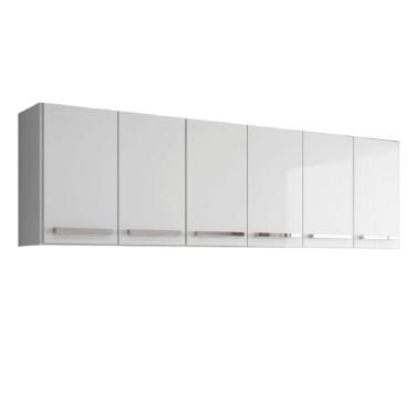 Imagem de Armario Suspenso para Cozinha 6 Portas Branco Maldivas Brienza Movelaria
