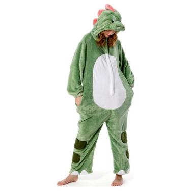 Imagem de Pijama OLAOLA, macacão de pelúcia de dinossauro unissex para adultos