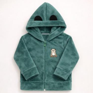 Imagem de Jaqueta Bebê Menino Inverno Fleece Macio com Capuz - Fantoni, Verde, M