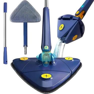 Imagem de Rodo Esfregão Mop Triangular 360 Limpa Vidro Teto Cantos Seco Molhado 