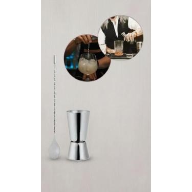Imagem de Kit Bar: Colher Bailarina + Dosador Duplo Inox - Congratulations Store