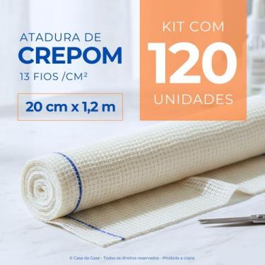 Imagem de Atadura Crepom Faixa Bandagem Elástica 20cm Kit 120 Unidades - Casa da