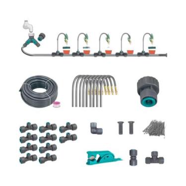 Imagem de Kit De Pulverização Flexível Em Latão Cinza Ajustável Com Conexão Rápi