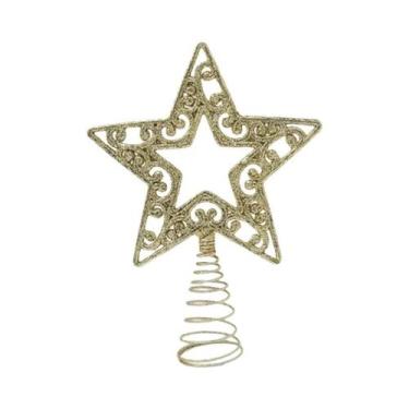 Imagem de Estrela De Natal Brilhante De 19cm Para O Topo Da Árvore, Suprimentos 