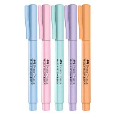 Imagem de Kit 05 Marca Texto Grifpen Tons Pastel Grifar e Destacar - Faber-Caste