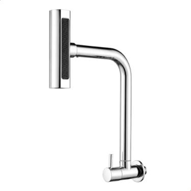 Imagem de Torneira Parede Inox Cozinha 4 Jatos Gourmet Cromada SOFTINOX Torneira Pia Parede Cozinha Cuba Gourmet Jato Cascata Chuveirinho Concentrado e Spray Metal Giratória 360°