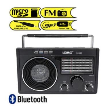 Imagem de Radio Retro Caixa De Som Portatil Bluetooth Le-609 - ELETRONICA CASTRO