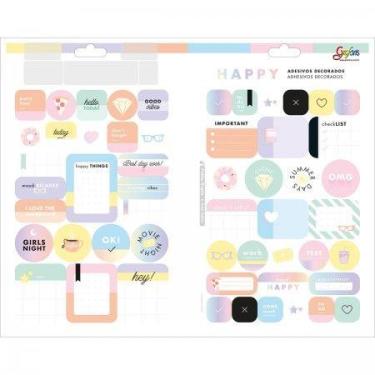 Imagem de Adesivos Decorados Metalizados Happy - Tilibra - Tilibra Graphons