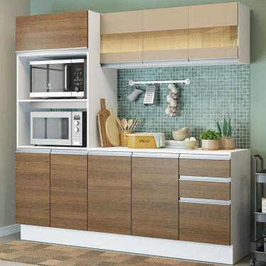 Imagem de Cozinha Compacta 100% mdf Madesa Smart 190 cm Com Armário, Balcão e Tampo
