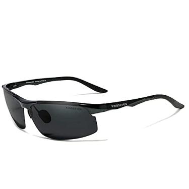 Imagem de Óculos de Sol Esportivo Kingseven Proteção UV400 Anti-Reflexo (Preto Cinza)