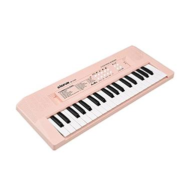 Imagem de Piano eletrônico com mini teclado, Piano com teclado eletrônico de 37 teclas- Piano infantil, Rosa