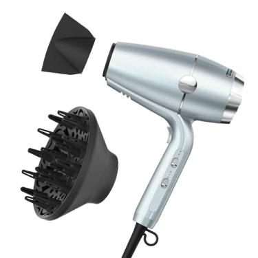 Imagem de Secador de cabelo SmoothWrap INFINITIPRO BY Conair, secador de cabelo 1875W com difusor, secador de cabelo para menos frizz, mais volume e corpo, com terapia de íons duplos e tecnologia cerâmica