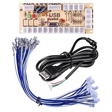 Imagem de Quimat AUKUYEE Codificador USB Zero Delay Arcade para Joystick e Botão de Pressão com Terminal de 4,8 mm para PC e Projetos Retropie Raspberry Pi