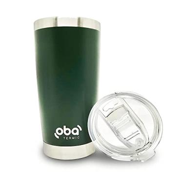 Imagem de Copo Térmico Inox Tipo Stanley 24h Gelado C/ Abridor e Tampa - Verde Militar