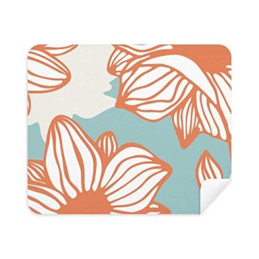 Imagem de Pano de limpeza de tela para telefone com tinta floral azul laranja 2 peças tecido de camurça