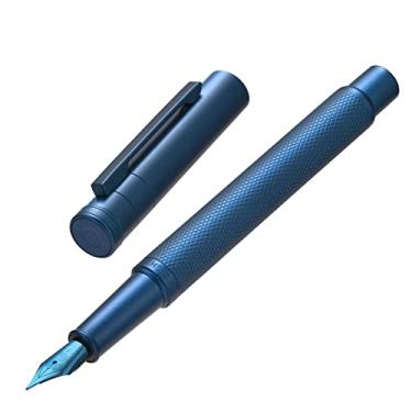 Imagem de Hongdian Caneta Tinteiro Floresta Azul Escuro Ponta Extra Fina, Dark Blue Extra Fine Fountain Pen Design Clássico com Conversor e Conjunto de Estojo para Canetas de Metal