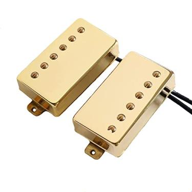 Imagem de Alnico 5/2 Capa De Ouro Humbucker Guitar Pickups Para Estilo LP Com Anéis Captador