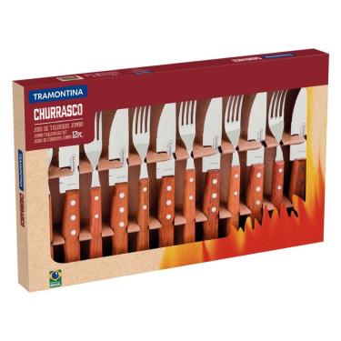 Imagem de Jogo De Talheres Jumbo Tramontina 12Pc Churrasco  Aço Inox