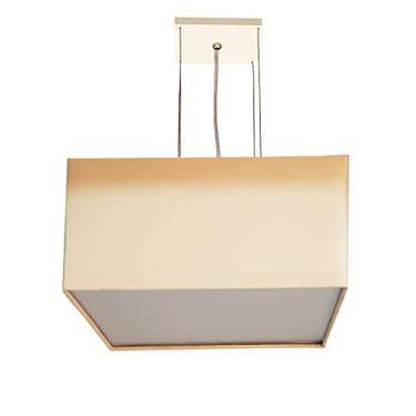 Imagem de Lustre Pendente Quadrado Cúpula em Tecido 30x30x15 Cor:Cru6019