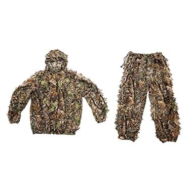 Imagem de Roupas de Caça Folhas 3D Árvore Ghillie Ternos Camuflagem Roupas Jaqueta E Calça, Crianças
