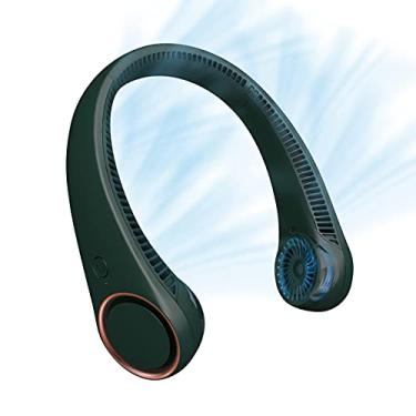 Imagem de CIVPOWER Ventilador de pescoço: Ventilador portátil pessoal de resfriamento de pescoço recarregável - Mãos livres 3 velocidades 4000 mAh bateria USB operado por USB design de fone de ouvido - para