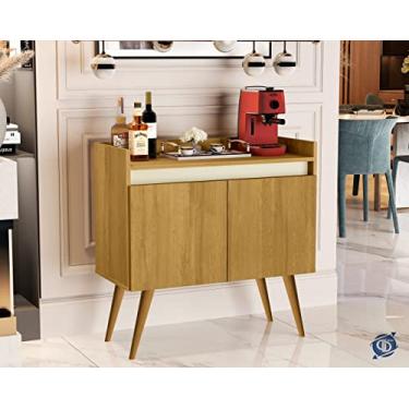 Imagem de Buffet Lux 2 Portas Pés Palito Madeirado/Off White - JM Casa dos Móveis