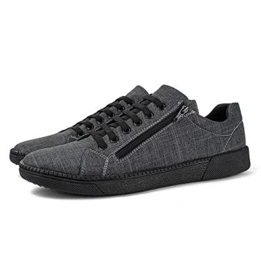 Imagem de Sapatênis Casual Masculino Detalhe Zíper com Cadarço e Sola Reta Costurada