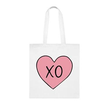 Imagem de Xo Sacola, Xo Tote Presente, Xo Bolsa de Ombro, Xo Sacolas Reutilizáveis, Cesta de Aniversário de Natal, Ideia de Presente para Ela, Presente Para Ele, Bolsa Feminina, Branco