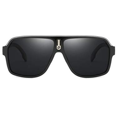 Imagem de DUBERY Óculos de sol aviador grandes masculinos clássicos grandes lentes polarizadas D103, A - preto/preto, 146mm