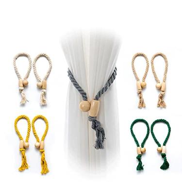 Imagem de 2 pçs/conjunto de corda de algodão fivela magnética fivela de cortina de cinto de algodão fivela de cortina moderna minimalista criativa fivela de cortina, dourada