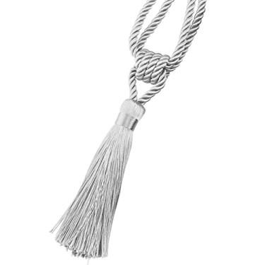 Imagem de 1 peça cortina de borla artesanal acessórios de quarto fivela de cortina de ouro corda decoração de casa franja de janela de retenção, prata