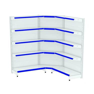 Imagem de Gondola Parede 196 Amapa Flex 60 Kit 2m 1 Canto Branco Fx Az