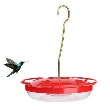 Imagem de Yajun Dispensador de água de pássaro alimentador garrafa bandeja de alimentação de plástico pendurado jardim flor ao ar livre gancho de ferro animal de estimação decoração externa, vermelho