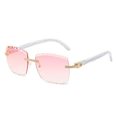Imagem de Estilo Cabeça Perna Moda Óculos de Sol Quadrados Personalidade Mesmo Óculos de Sol Diamante Sem Moldura Corte de Borda Feminino, 6, Tamanho Único