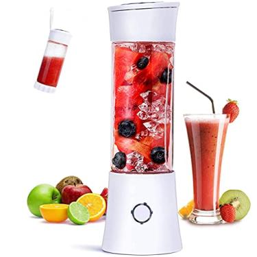 Imagem de Mini liquidificador portátil, liquidificador sem fio pessoal com 6 lâminas 3D, misturador de suco de frutas recarregável usb 100 w 480 ml, com bateria recarregável 4000 mah osa