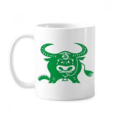 Imagem de Ano de boi animal China zodíaco caneca cerâmica xícara de porcelana café louça