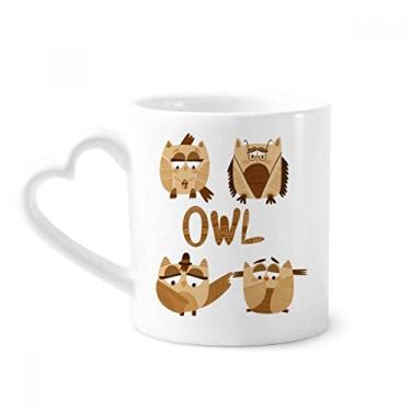 Imagem de Caneca de coruja de vidro sino caneca de café cerâmica copo de coração de vidro