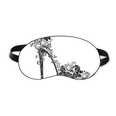 Imagem de Sapatos de salto alto flor borboleta padrão dormir olho escudo macio noite venda sombra capa