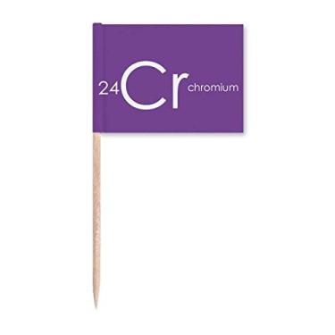 Imagem de Elementos Químicos Mesa de Período Metais de Transição Cromo Cr Bandeiras de Palito de Dente Marcador Topper Decoração de Festa