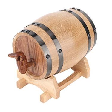 Imagem de 1L mini barril de carvalho portátil, equipamento de fabricação caseira, barril de vinho tinto vintage barril de torneira red wine dispenser bar decoração casa(1L-Black hoops)