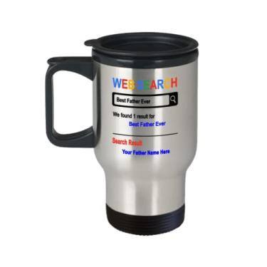 Imagem de Caneca de viagem de pai personalizada. Caneca de pai personalizada, copo isolado personalizado para pai, presente personalizado para pai, caneca de viagem de café do pai, bi personalizado