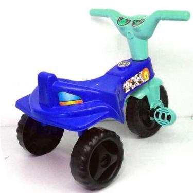 Imagem de Triciclo Infantil Azul Baby C/ Adesivos Menina Pedalar - Omotcha