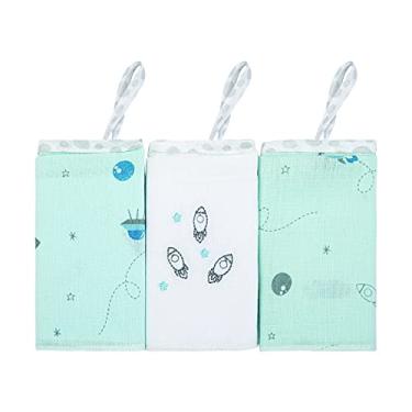 Imagem de Papi Textil Paninho De Boca Papi Compose Bordado C/ Prendedor De Chupeta Para Bebê 38Cm X 38Cm Contém 03 Un