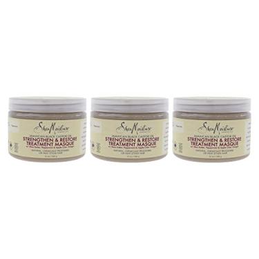 Imagem de Máscara de tratamento de fortalecimento e restauração de óleo de rícino preto jamaicano da Shea Moisture para unissex - Máscara de 12 Onça - Pacote com 3
