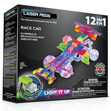 Imagem de Laser Pegs Blocos De Montar Base Luminosa Carro De Corrida 12 Em 1 Colorido