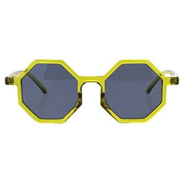 Imagem de Óculos de sol de plástico quadrado Hippie Pimp Octagon, Olive Yellow Black, 5 3/4"(147mm) x 2 1/8"(55mm)