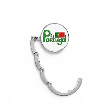 Imagem de DIYthinker Bandeira nacional de Portugal padrão verde gancho de mesa fecho decorativo extensão cabide dobrável