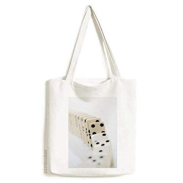 Imagem de Gambling Pai Gow Dominós Foto Bolsa de Lona Bolsa de Compras Casual Bolsa