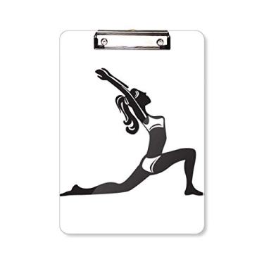 Imagem de Yoga Keep Healthy Stretching Silhouette Prancheta Pasta, Bloco de Escrita Placa de Apoio A4